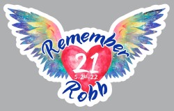 NEW DESIGN - Remember Robb Watercolor Wings Decal